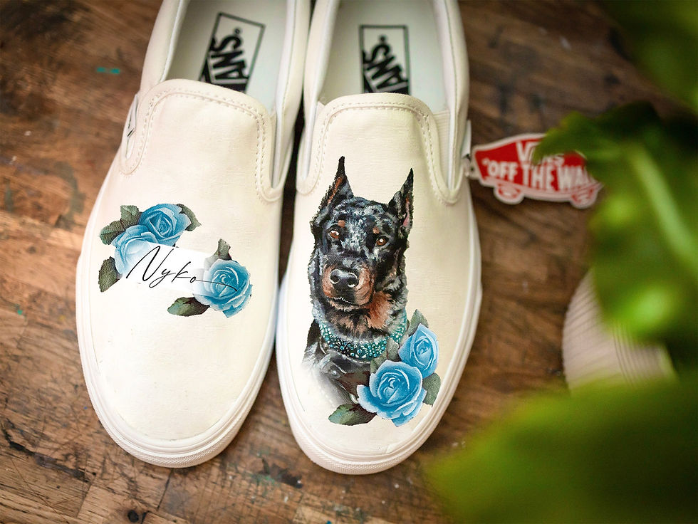 Thumbnail: Handpainted Custom Pet Portrait Vans