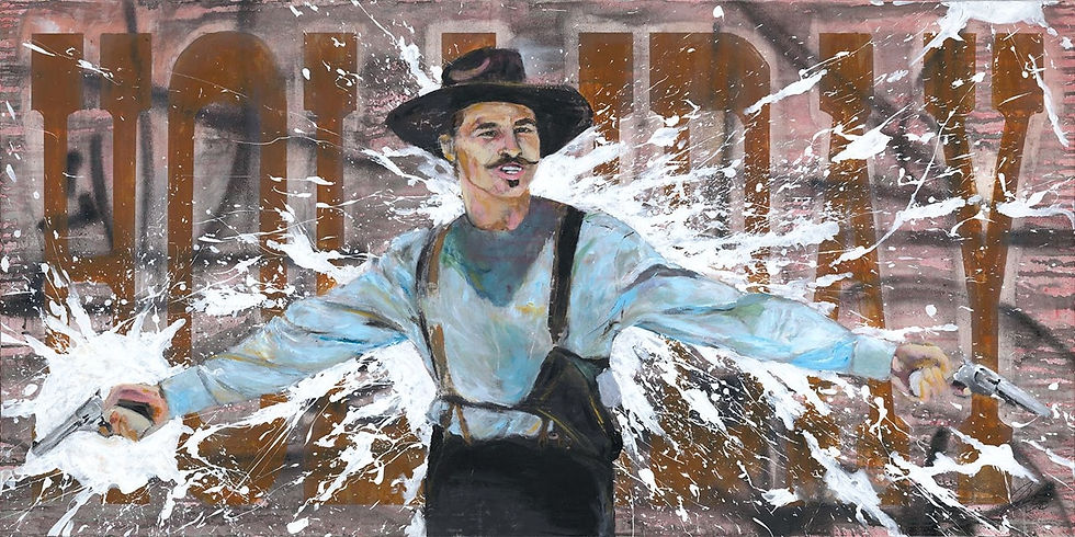 fingerpainting of Val Kilmer as Doc Holliday from the movie Tombstone