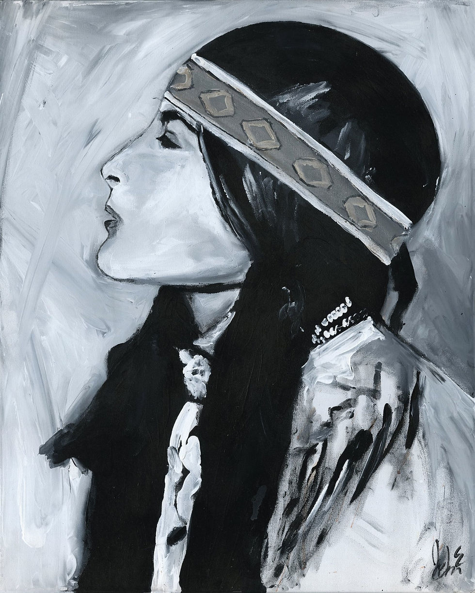 profile fingerpainting of Little Bird