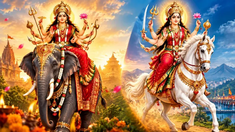 हर नवरात्रि में देवी के आगमन और प्रस्थान के वाहन का विशेष महत्व....