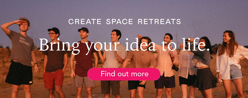 Group of people on a yoga retreat