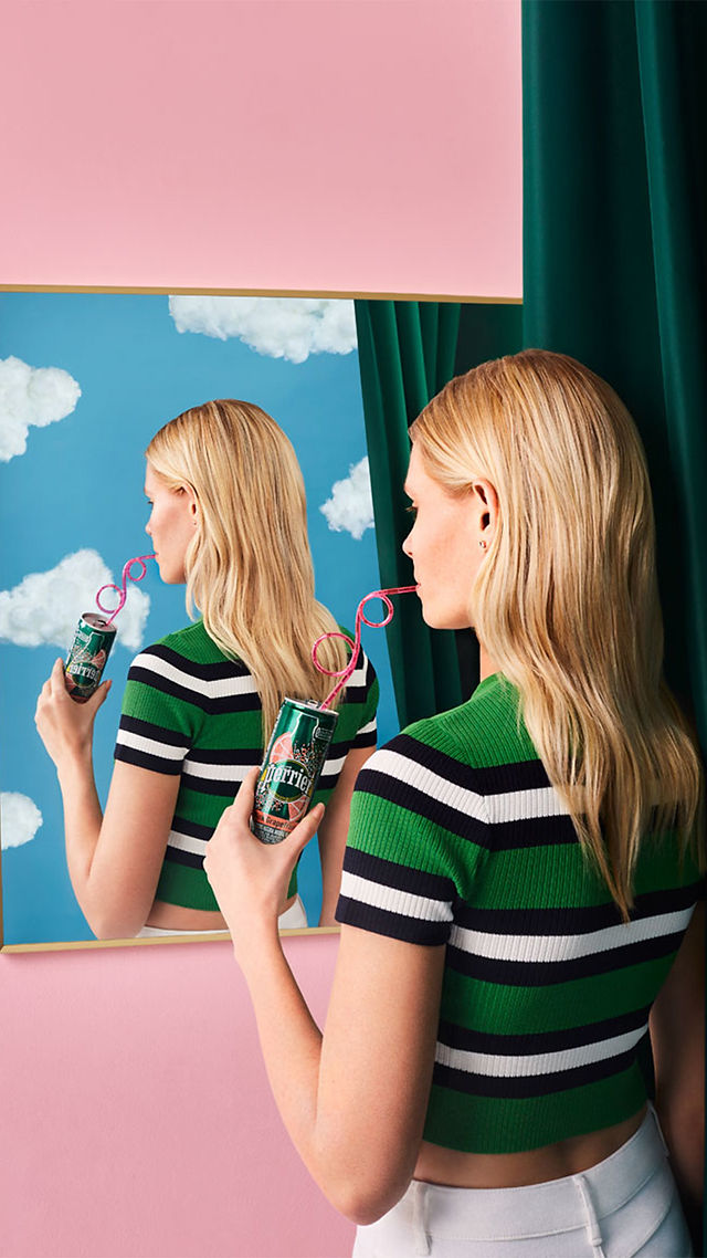 Work by Aleksandra Kingo of a woman staying hydrated by drinking water