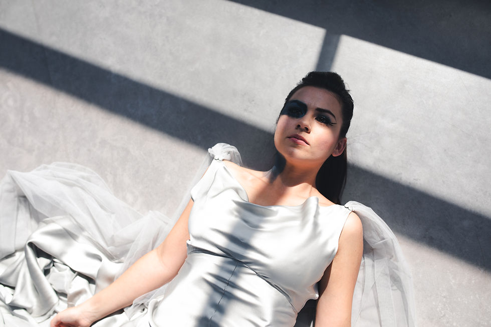 Feminist photoshoot featuring our Christine dress
