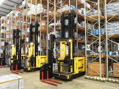 Robust and reliable Hyster C1.3 narrow-aisle forklift improves warehousing efficiency for manufacturing users