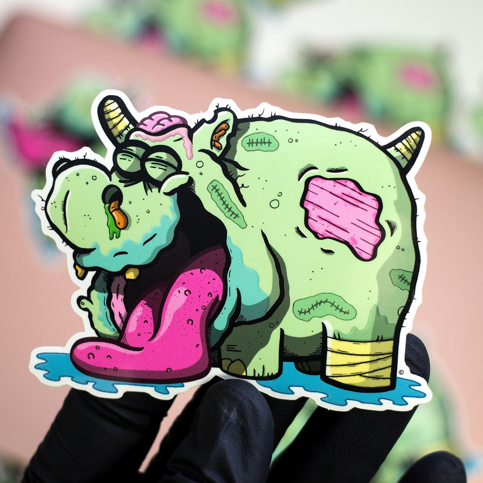 Thumbnail: Zombie Hippo - Vinyl Sticker
