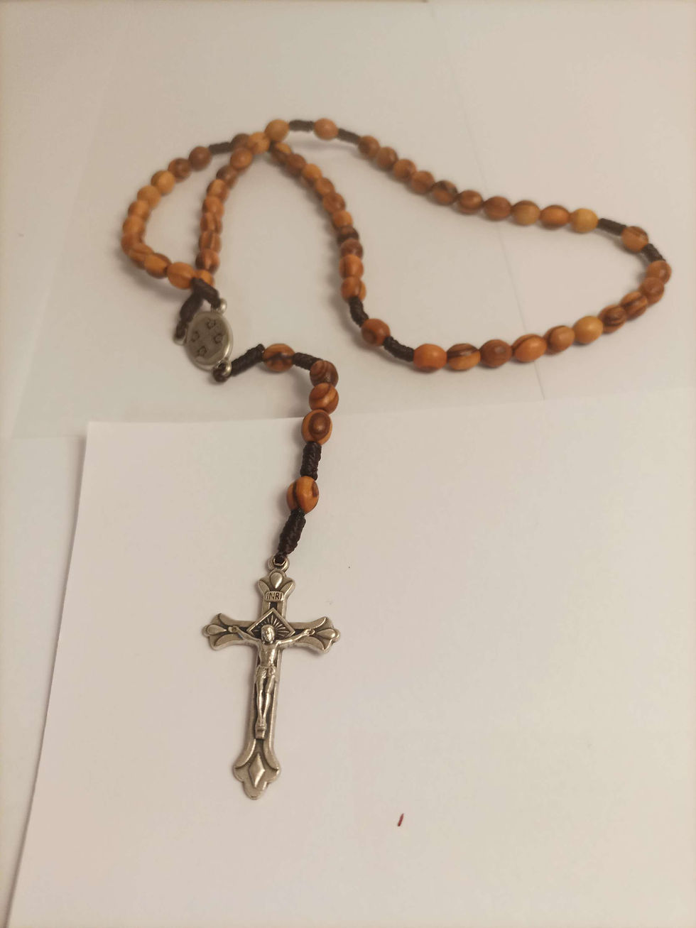 Wooden Rosary with Jerusalem soil