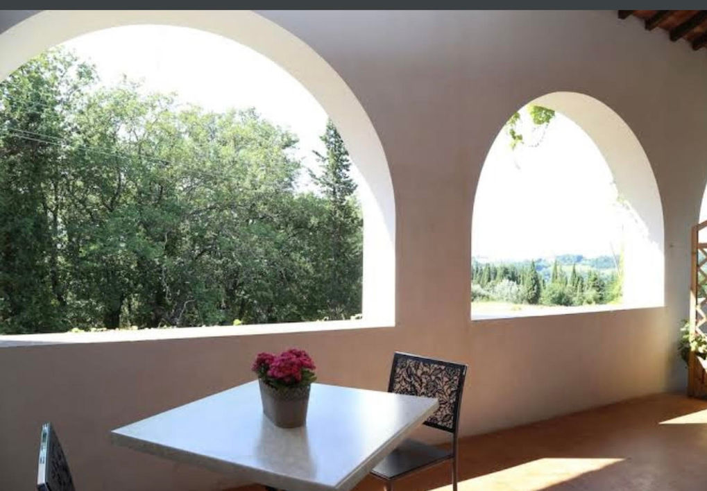 Villa Albertina view from room private terrace with chair and table