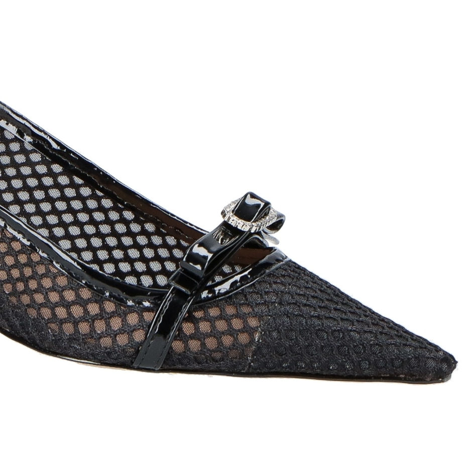 Thumbnail: SCARPIN TELA MEDIUM HEEL LACE BLACK