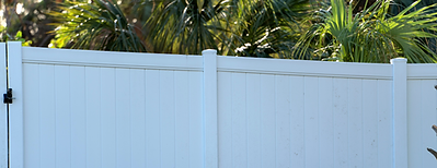 White vinyl decorative fence