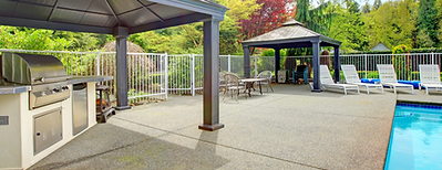 concrete patio with gazebo