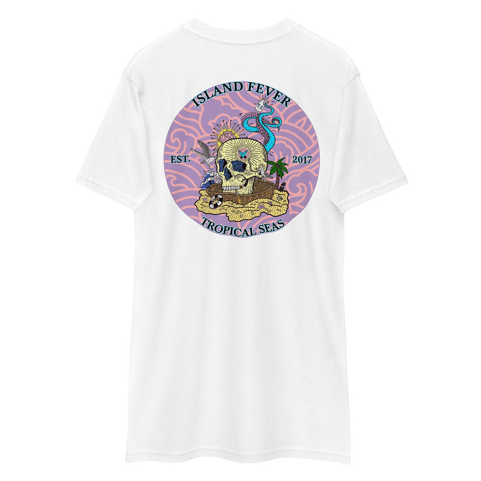 Miniatura: Men's Tropical Island Fever Skull T-shirt