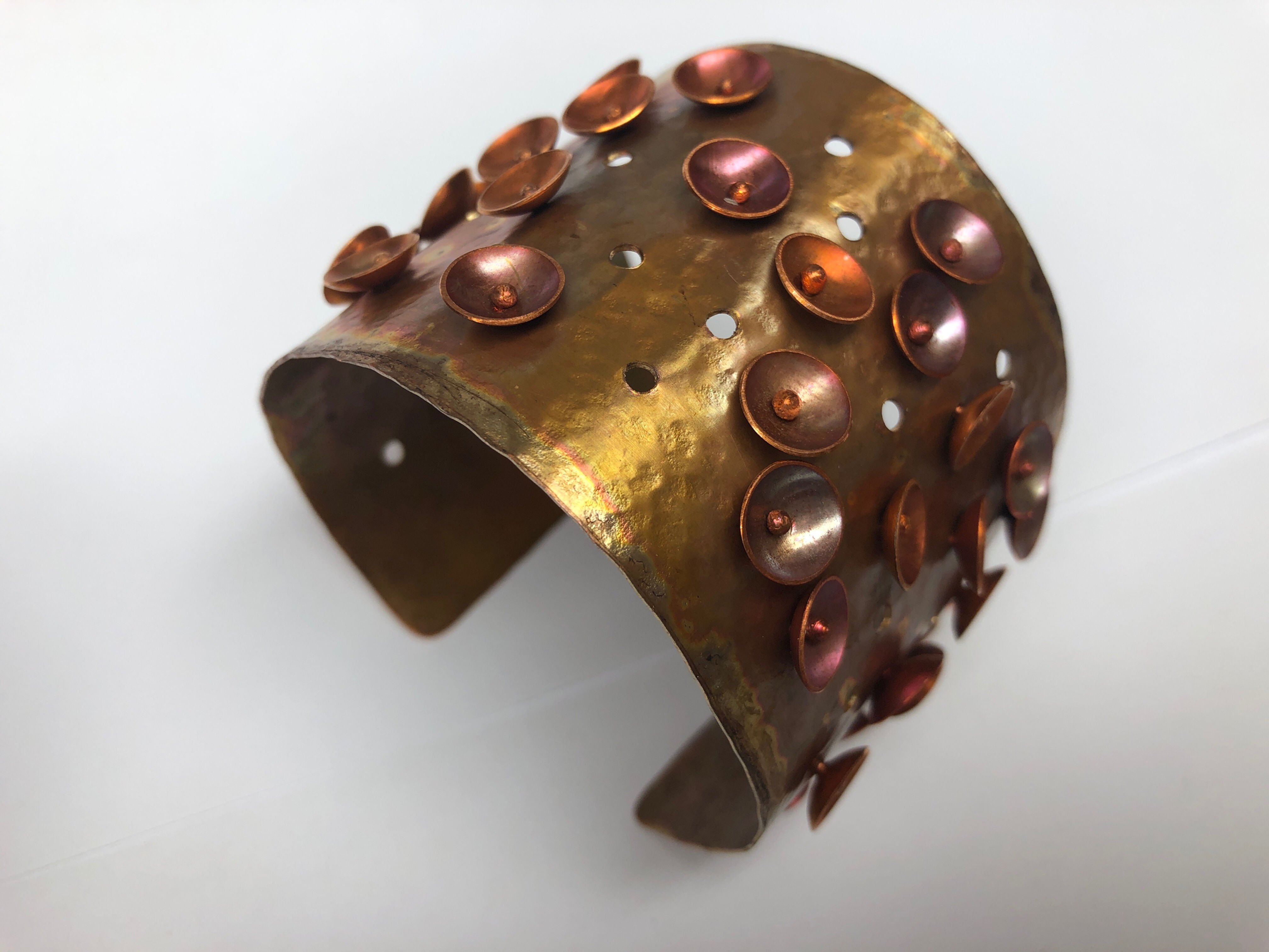 Copper Cuff with Copper Cups