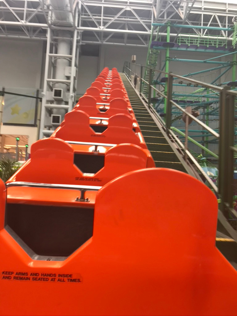 Roller coaster in Nickelodeon Universe in Minneapolis shown a s metaphor for an emotional roller coaster during Covid.