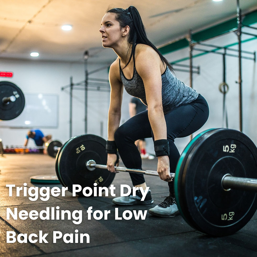 Woman deadlifting in gym exercising to prevent or address low back pain