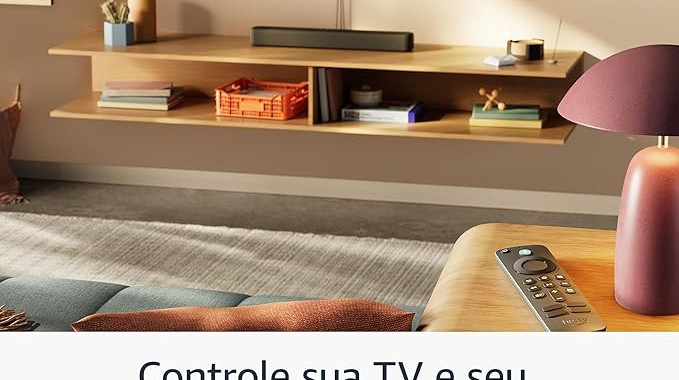Fire TV Stick HD conectado à TV com controle remoto