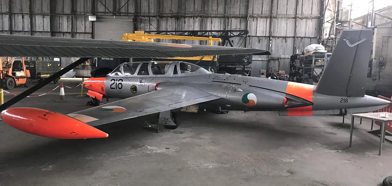 Fouga Super Magister CM.170R in January 2023 after its restoration by the Ulster Aviation Society. Image: Mark J. Cairns