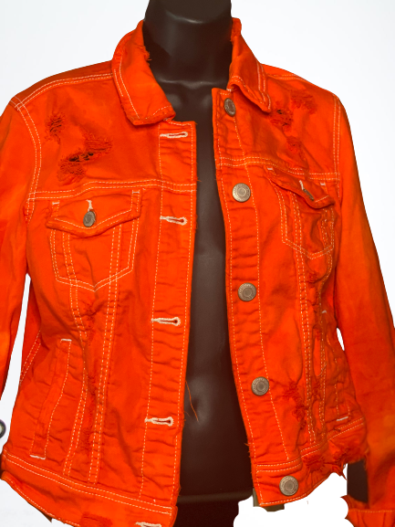 Blood orange denim jacket | K. Smith 