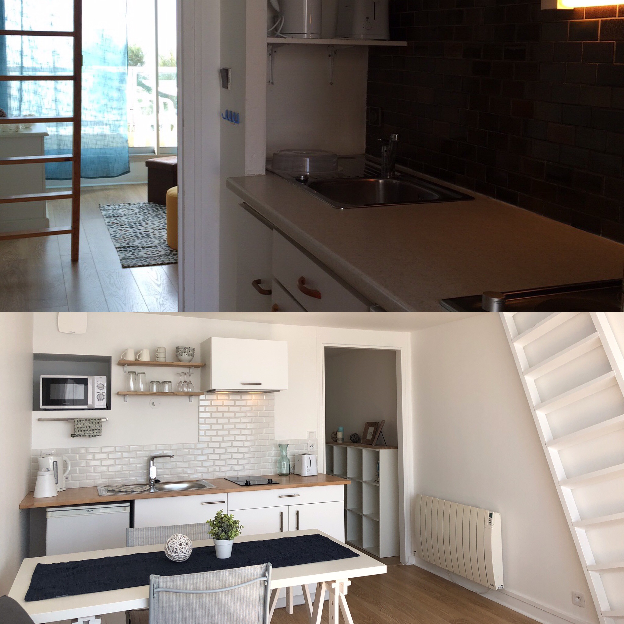 avant après rénovation studio