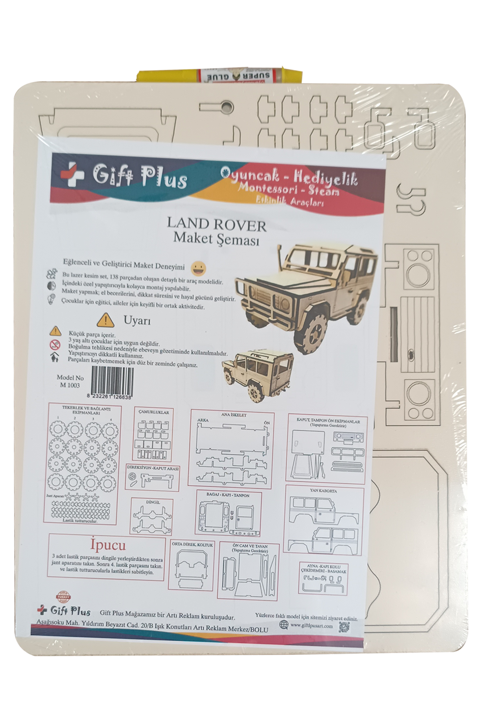 Küçük resim: Ahşap 4x4 Maket – Lazer Kesim 3D Kendin Yap Hobi Aracı – El Yapımı Off-Road Mode