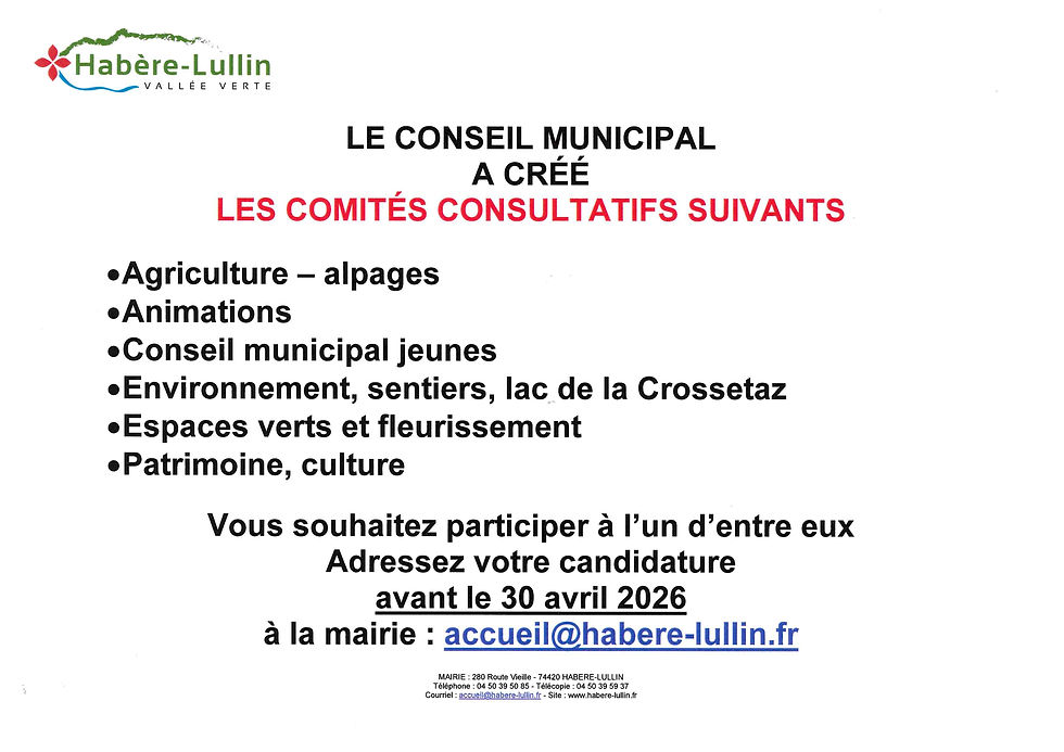 CRÉATION COMITÉS CONSULTATIFS