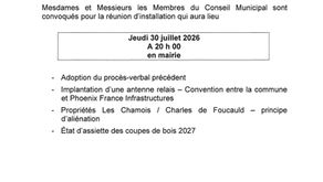 CONSEIL MUNICIPAL DU 30 JUILLET 2026