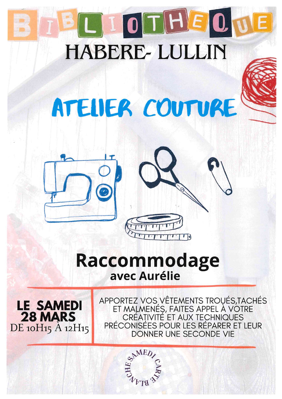 ATELIER COUTURE Samedi 28 Mars