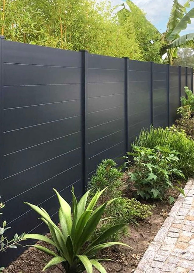 black aluminium privacy fence