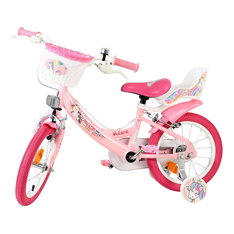 Thumbnail: VOLARE Unicorn Pink 14-Inch Girls Children's Bike (61472)