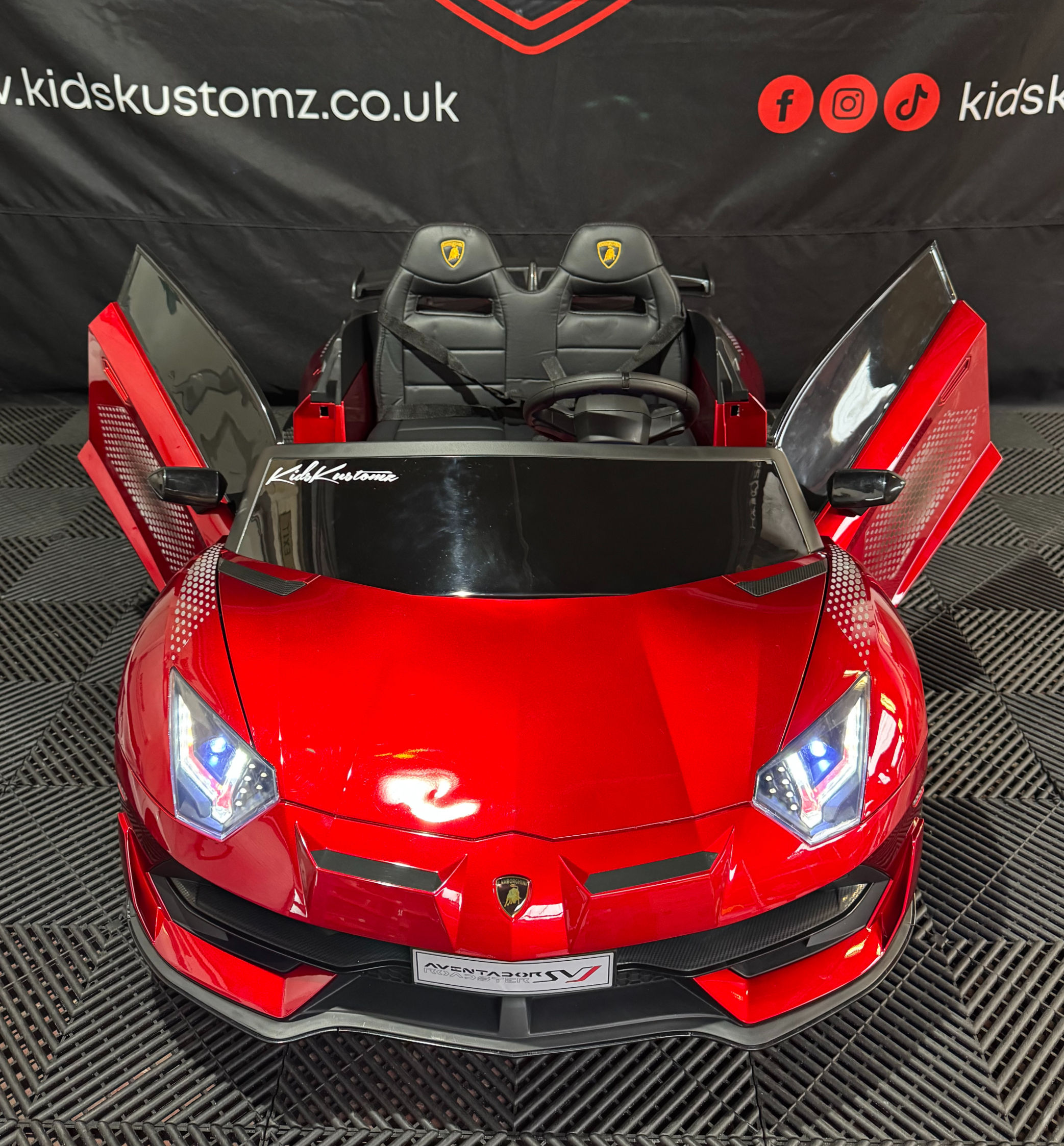 Lamborghini Aventador SVJ 2 Seater Metallic Red- 24V Electric Ride On