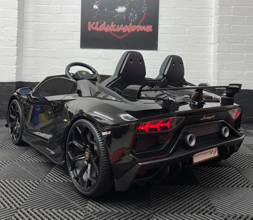 Lamborghini Aventador SVJ Drift Car Gloss Black- 24V Electric Ride