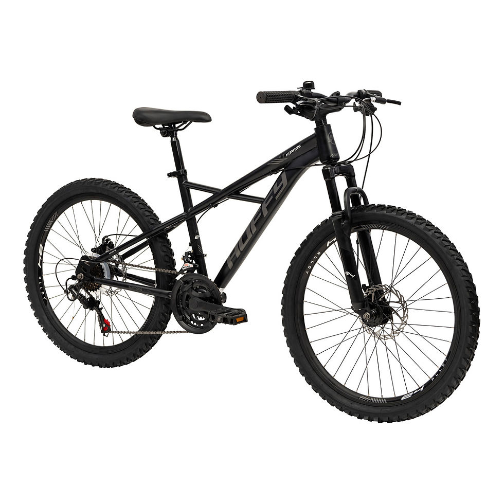 Thumbnail: HUFFY Korros 24-Inch 21-Speed Black Hardtail Mountain Bike (24382W)