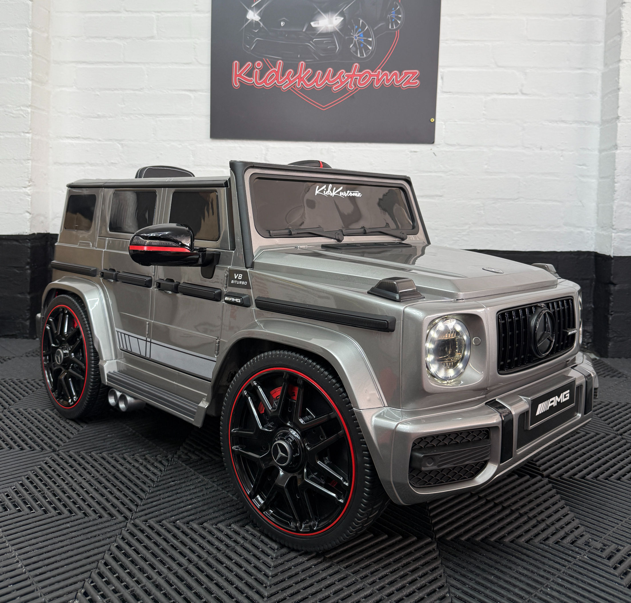 Mercedes G63 AMG 1 Seater Metallic Silver- 12V Electric Ride On