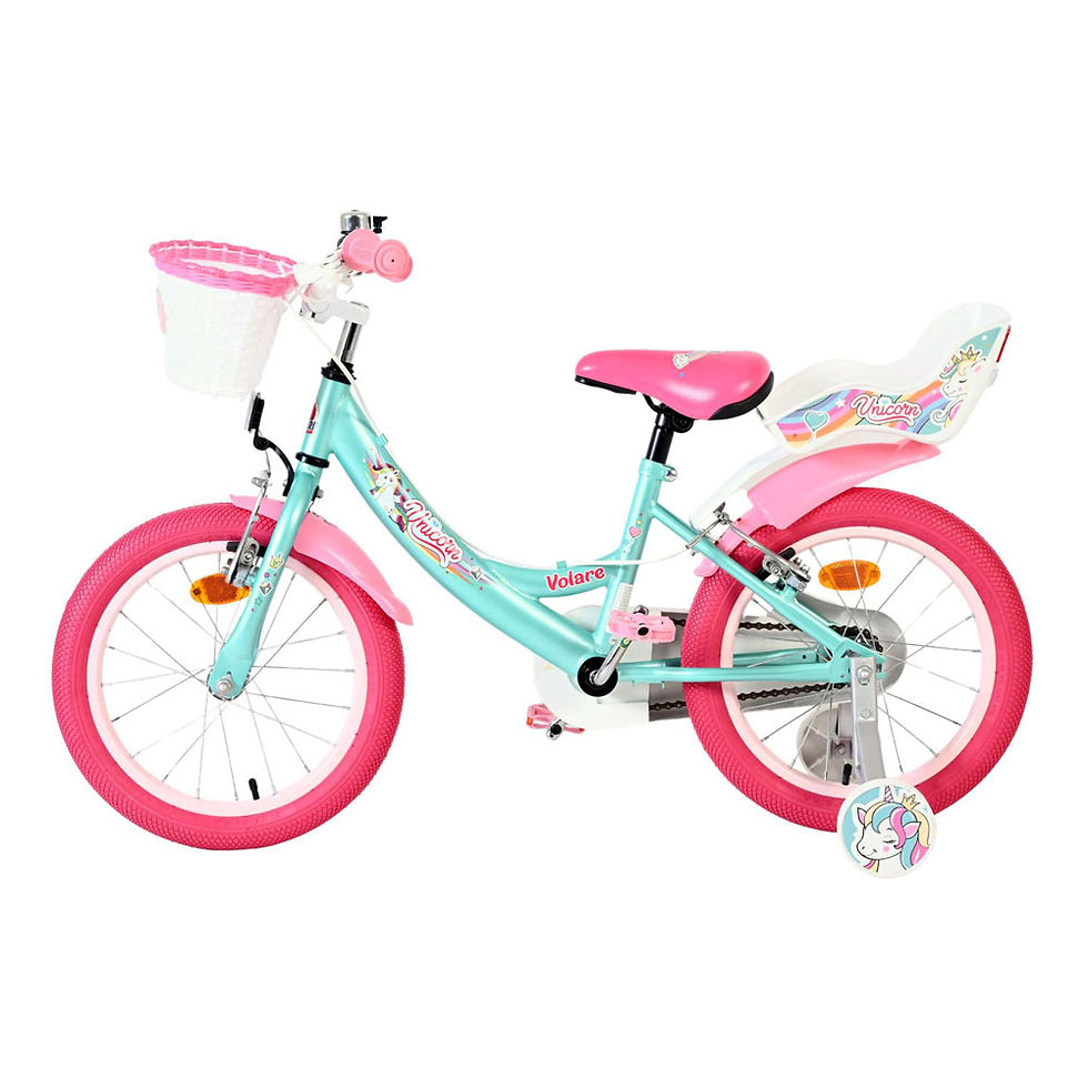 Thumbnail: VOLARE Unicorn Green 16-Inch Girls Children's Bike (61683)