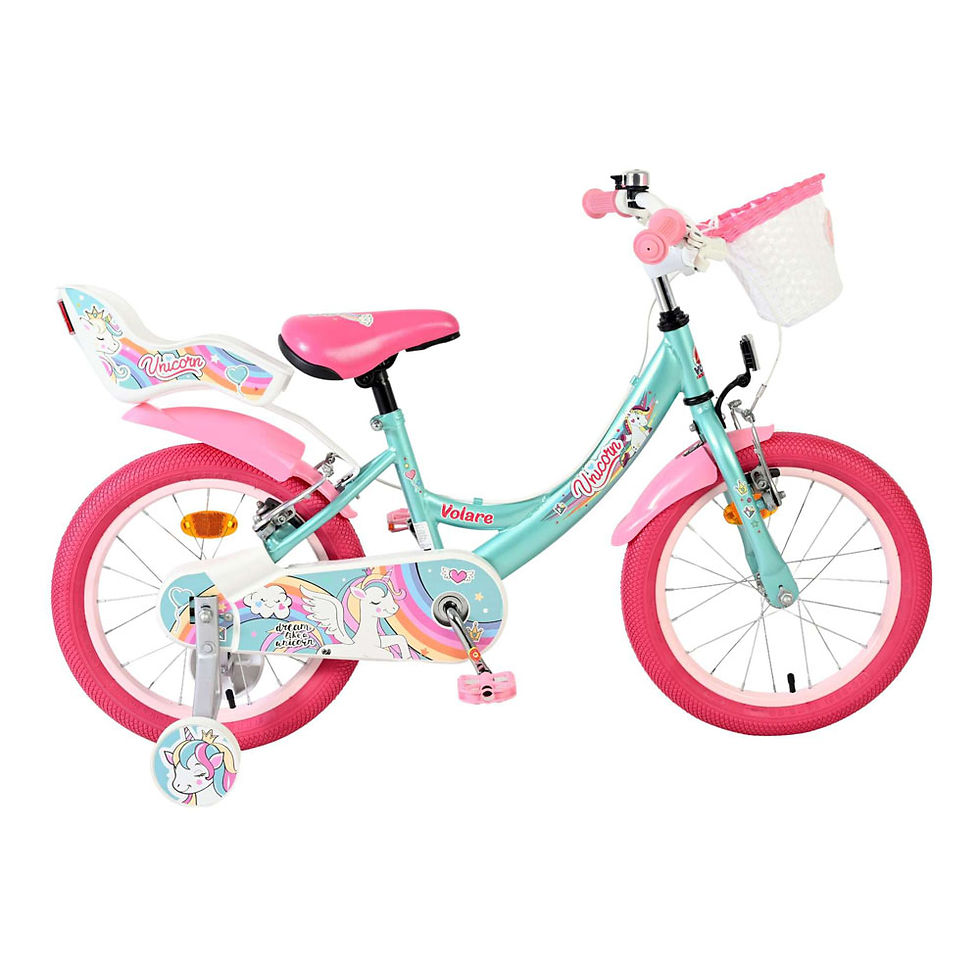 Thumbnail: VOLARE Unicorn Green 16-Inch Girls Children's Bike (61683)