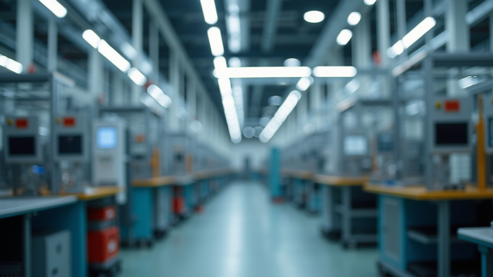 Eye-level view of a quality control inspection station in a manufacturing facility