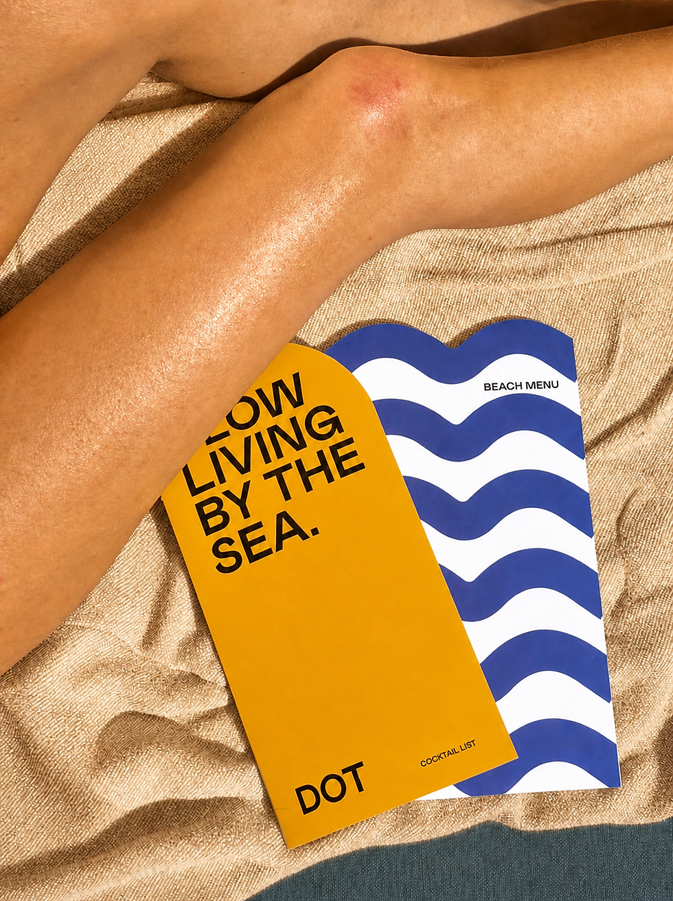 Signature beach towels and summer atmosphere at DOT Beach Vibes