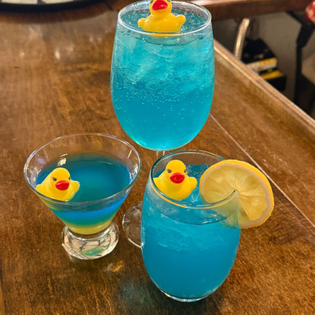 Homemade cocktails for Big Little Townfest in Crisfield, MD with rubber ducks