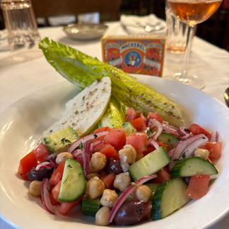 Mediterranean salad with Fishwife tinned fish at Sugar Water Restaurant