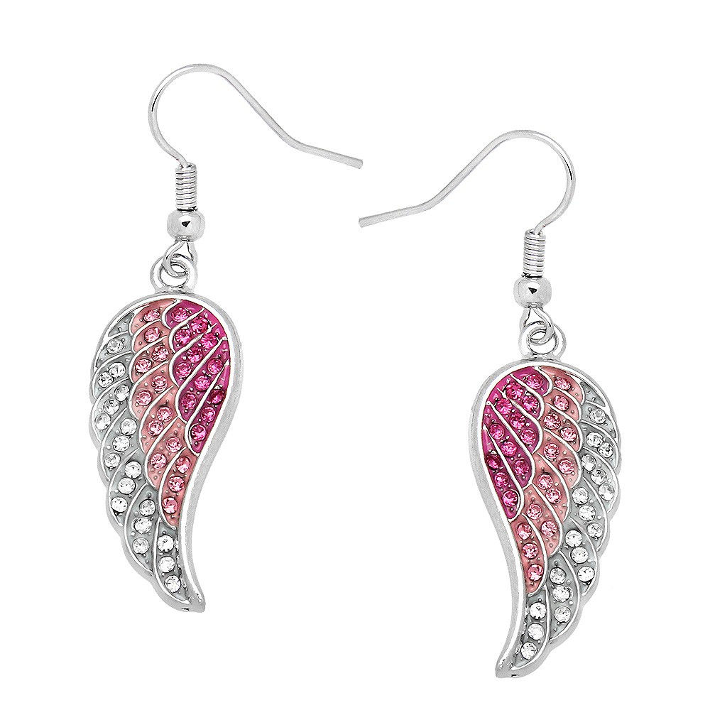 Angel Wing Earrings-Pink