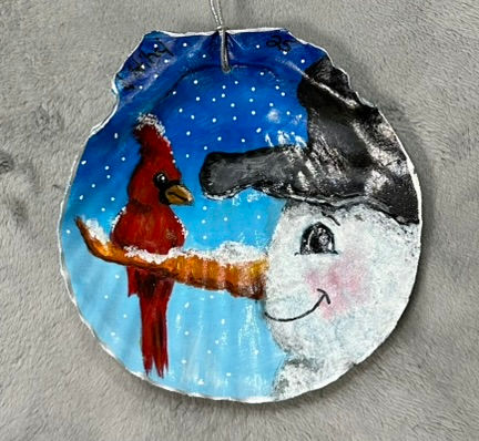 snowman and cardinal