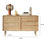 Thumbnail: Solid Wood Rattan Vintage Sideboard