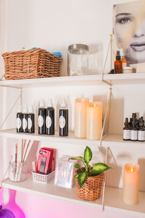 Shelves with Products and Plants