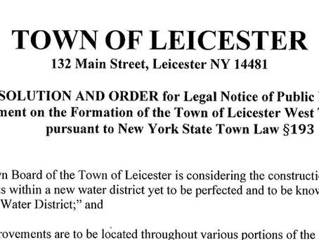 SIGNED WATER DISTRICT FORMATION