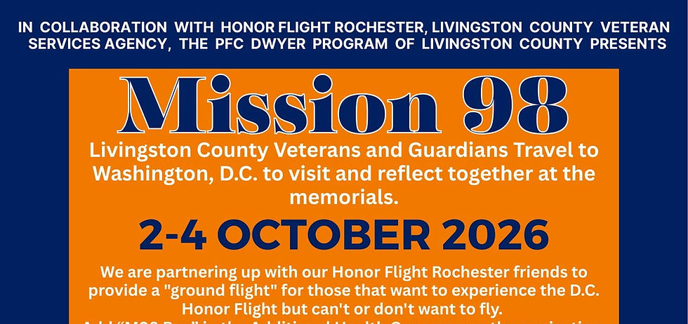 MISSION 98 LIVINGSTON COUNTY VETERANS AND GUARDIANS TRAVEL TO WASHINGTON, D.C. TO VISIT AND REFLECT TOGETHER AT THE MEMORIALS