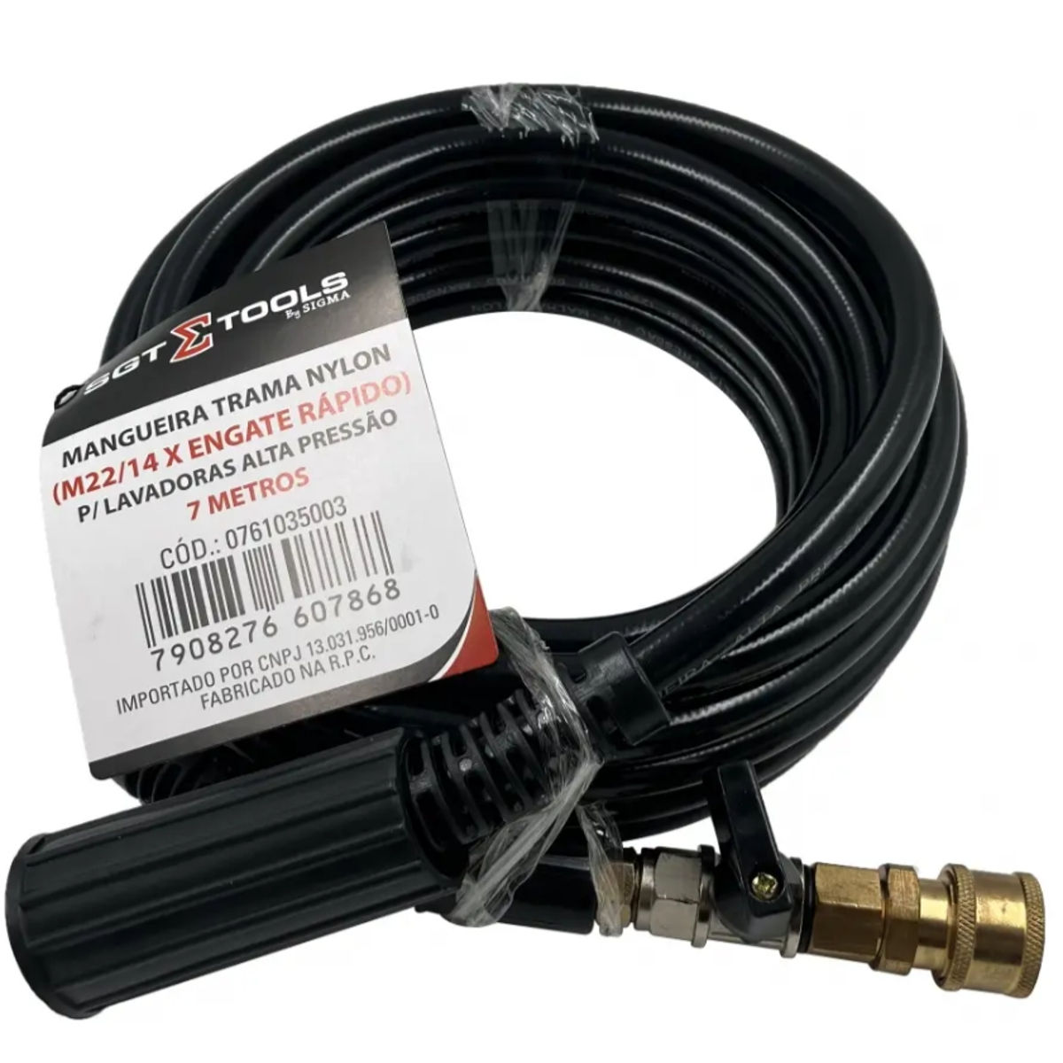 Mangueira 7Mts Trama Nylon M22 X Engate Rápido - Sigma Tools
