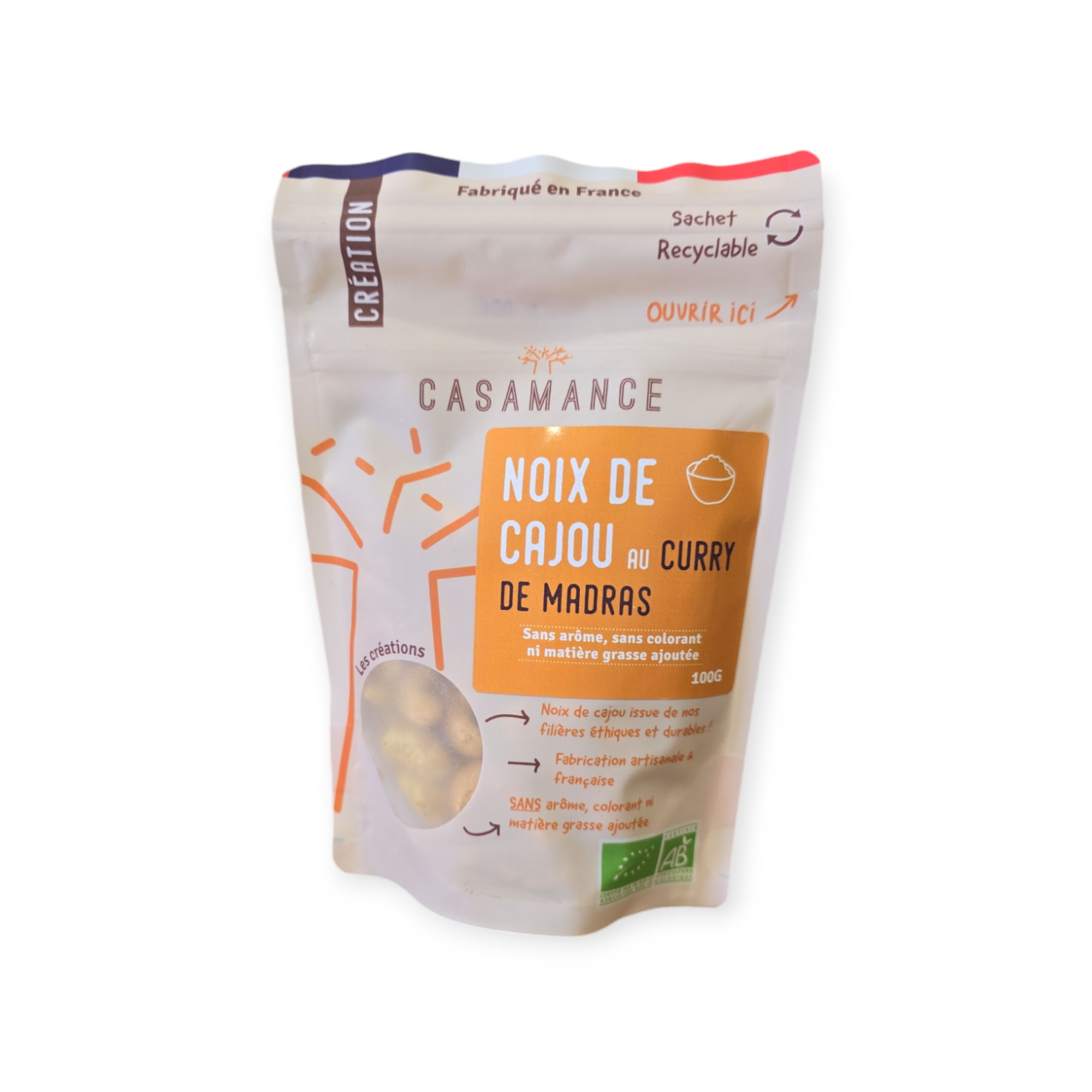 Noix de Cajou  au curry de Madras Casamance 100g