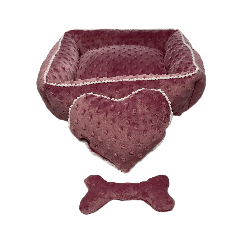Miniaturbild: Kuschelset mauve/weiß