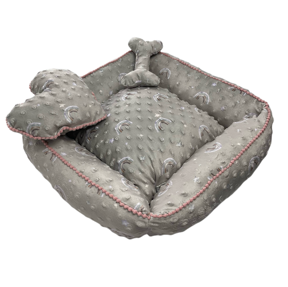 Miniaturbild: Kuschelset grau/altrosa
