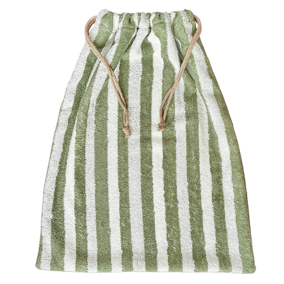 Wiederverwendbarer Salatbeutel aus saugstarkem Frottee – hält Gemüse und Salat länger frisch im Kühlschrank