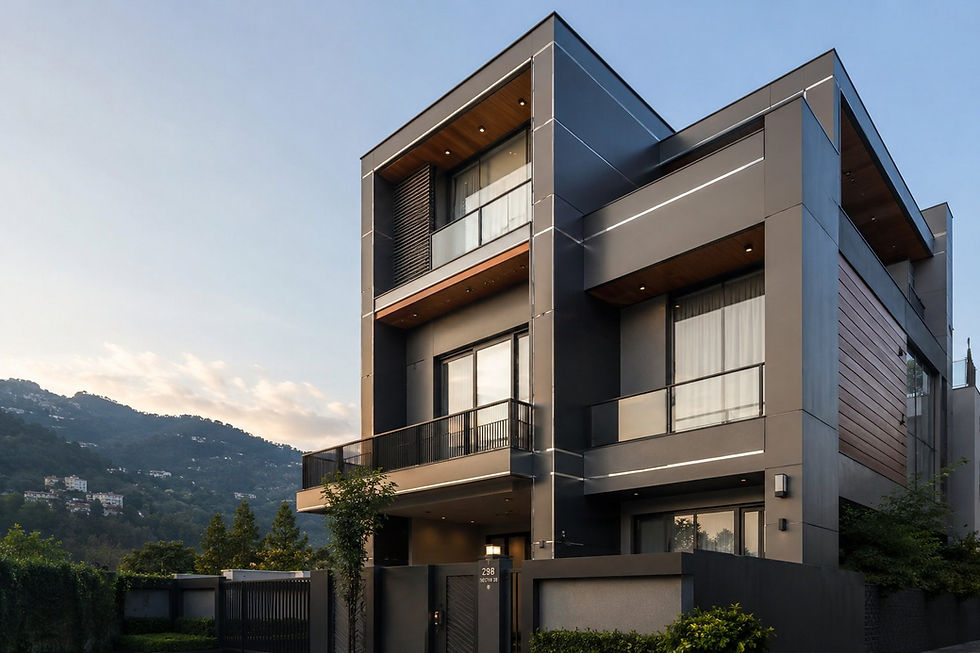 Residential Building with ACP Sheet Exterior Design